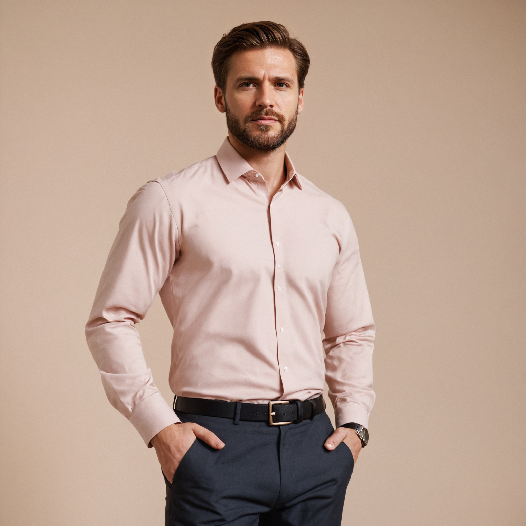 MUTED PEACH DRESS SHIRT