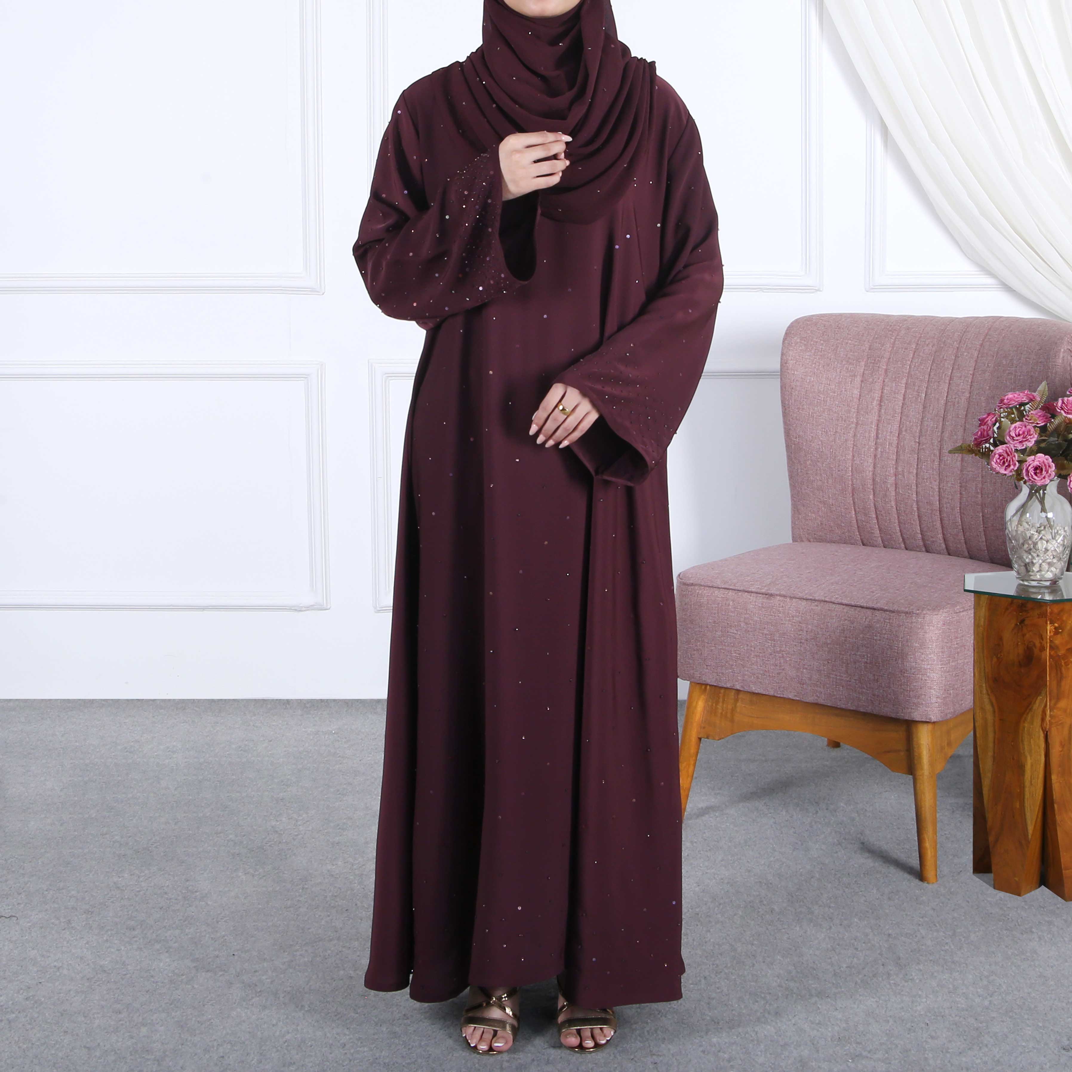 ROYAL MAROON ABAYA(RB867)