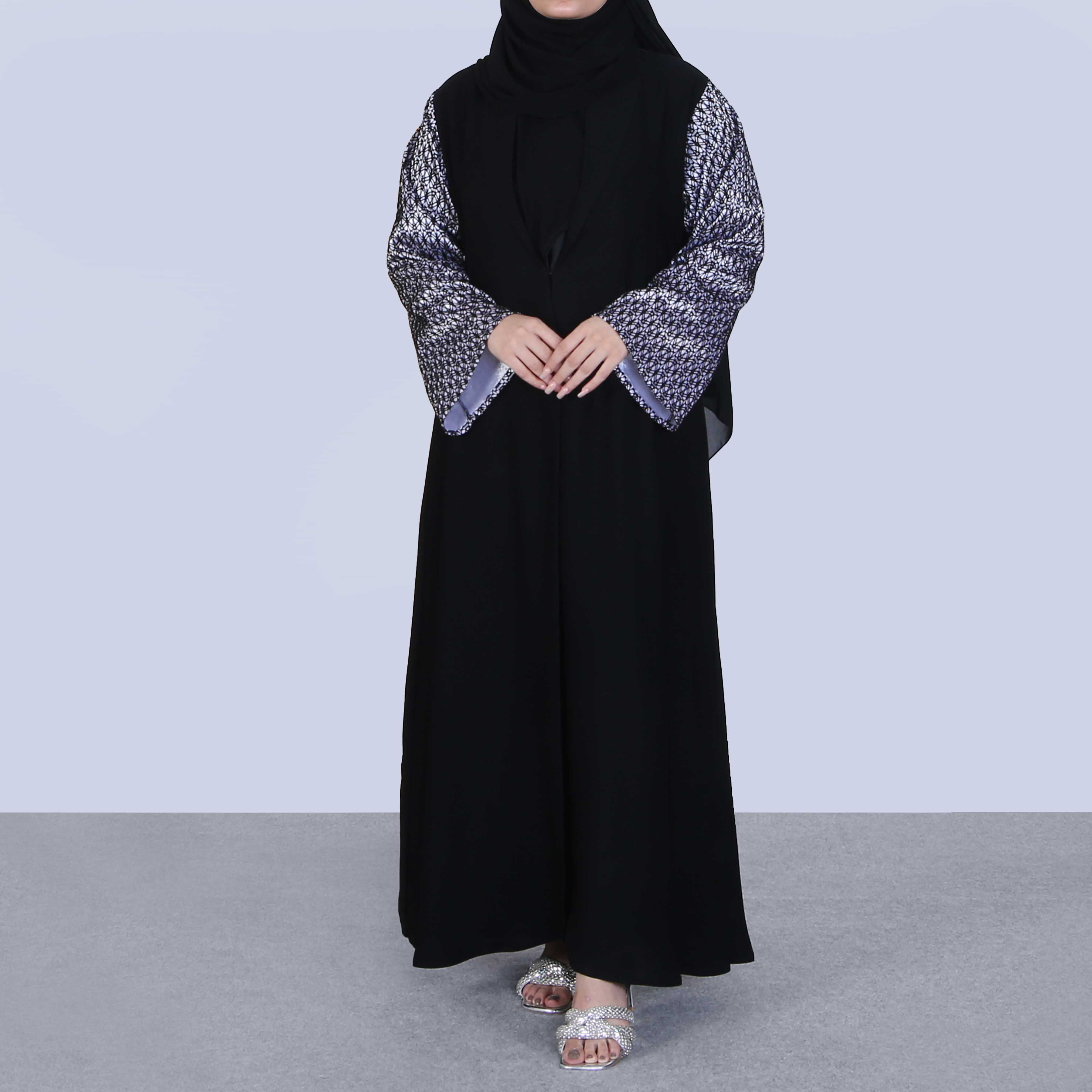 NET PRINT SLEEVE ABAYA