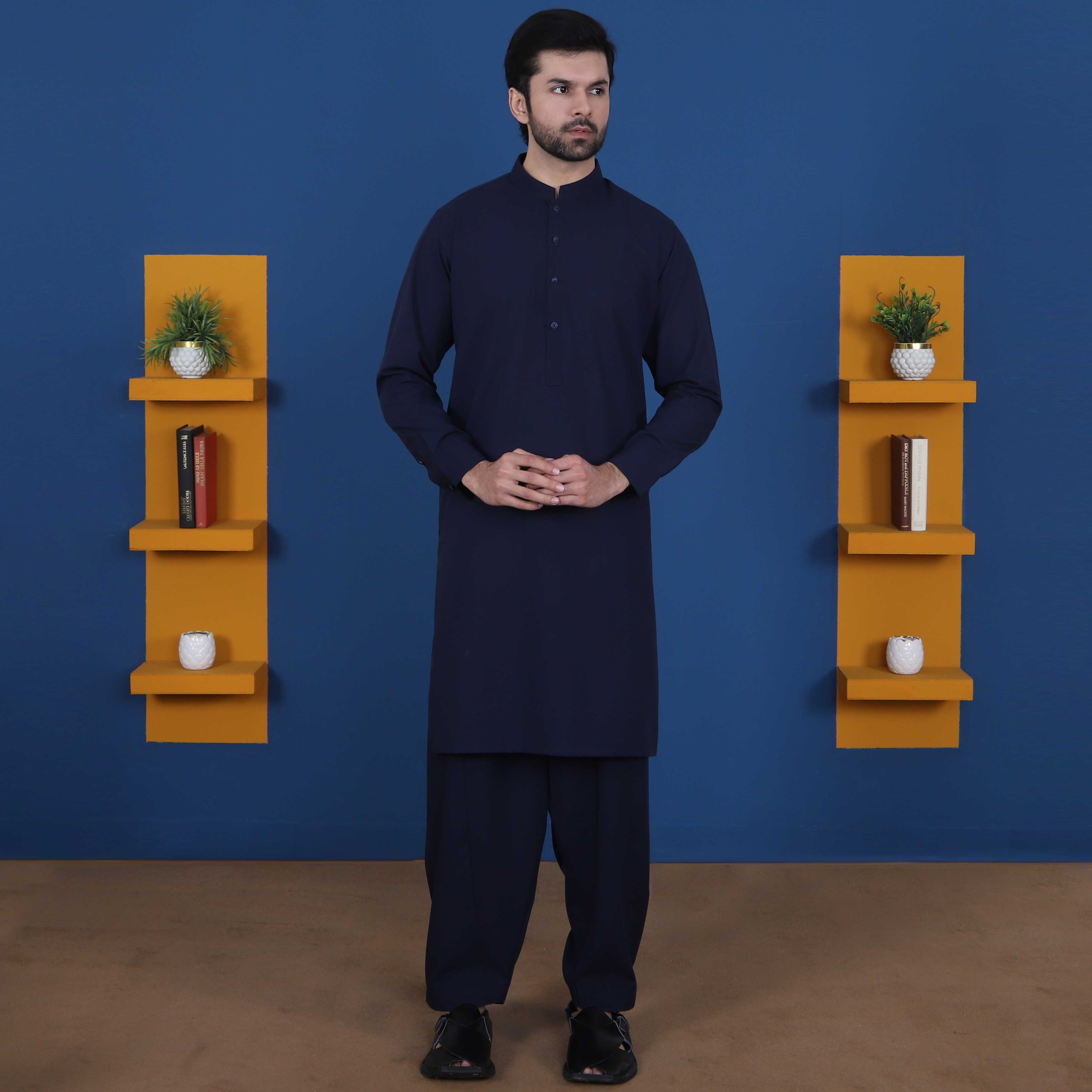 NAVY BLUE BLEND SHALWAR QAMEEZ(ART103)