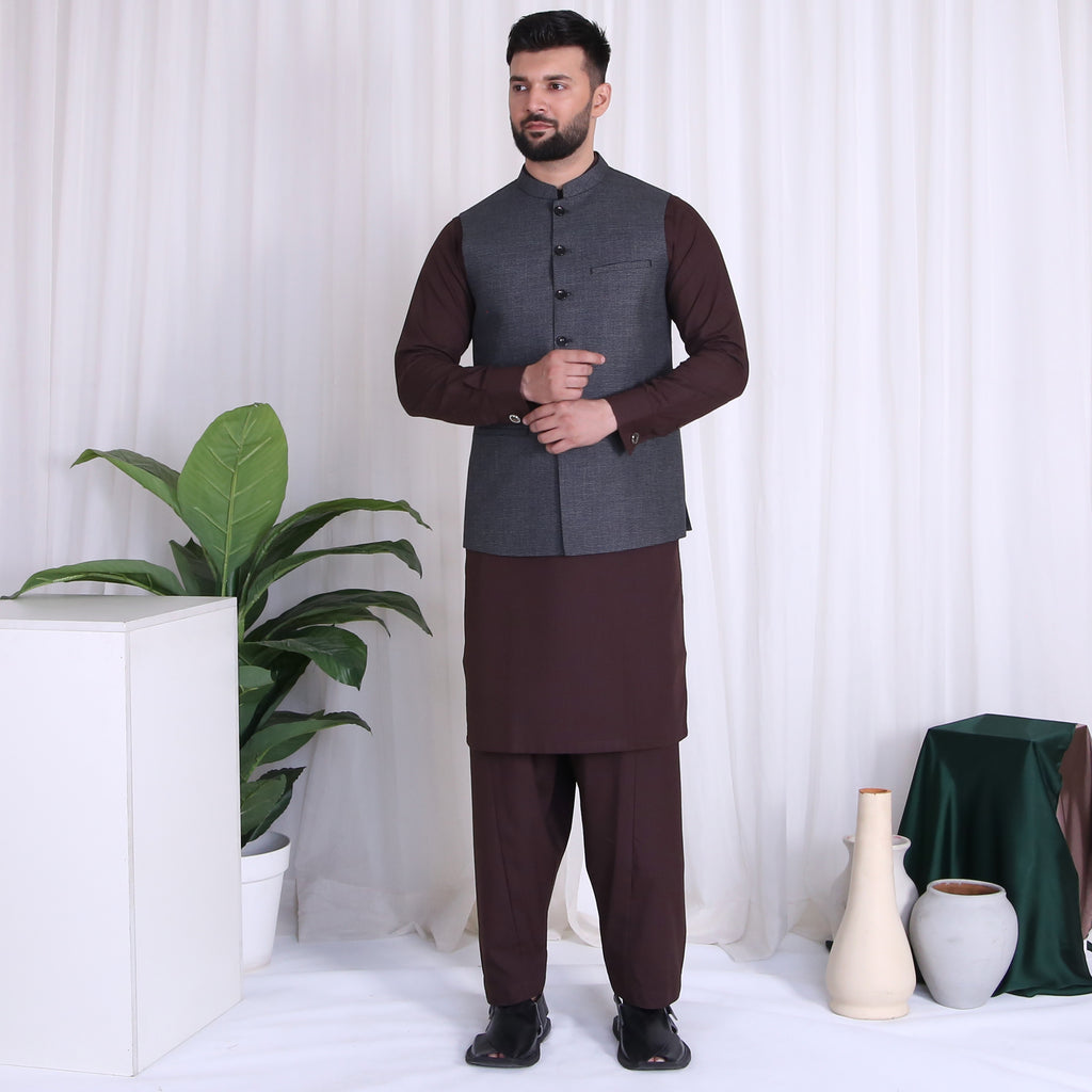 3 Piece Of Maxel Knitwear Banyan Price in Pakistan - View Latest Collection  of Waistcoats