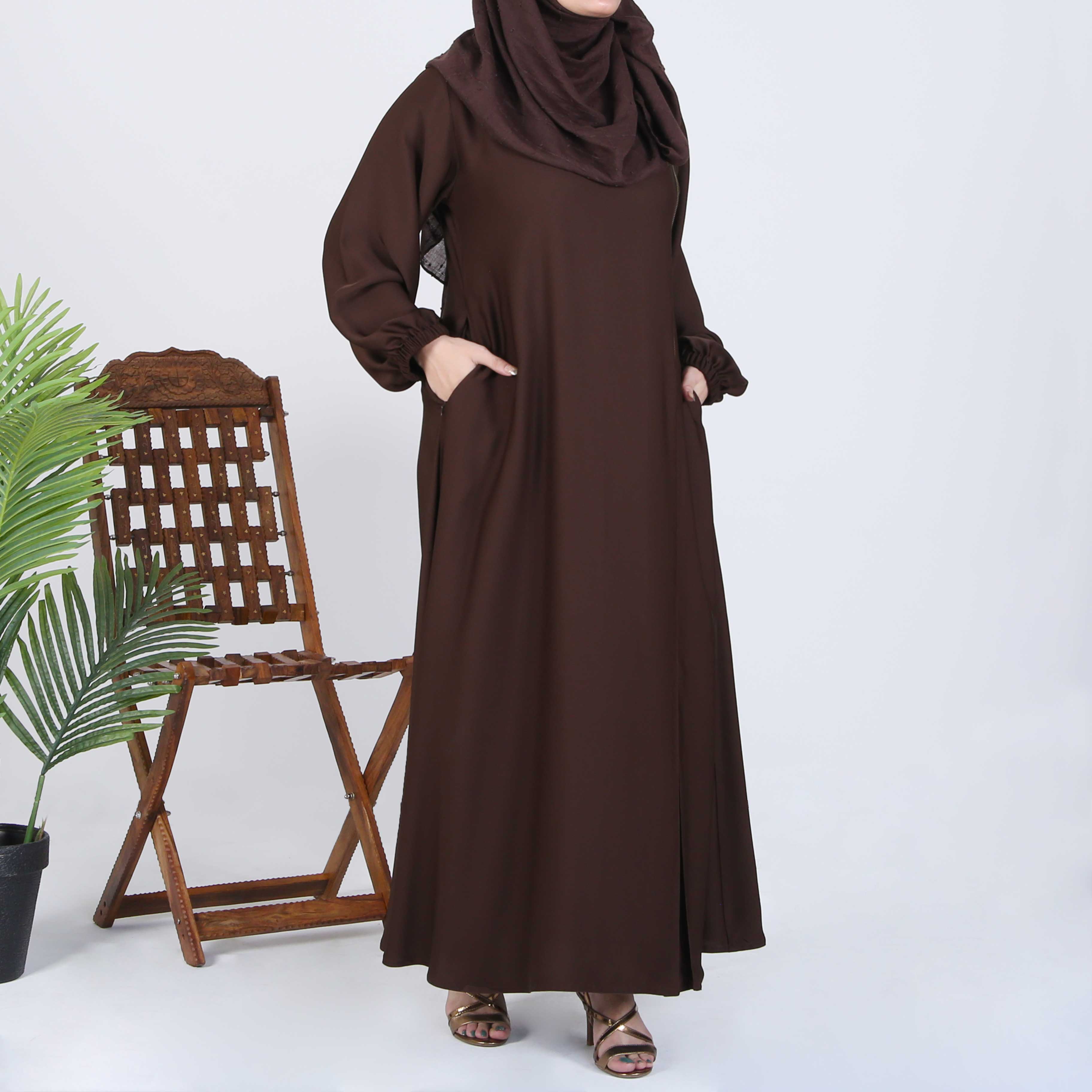 BISTRE BROWN ABAYA(PR897)