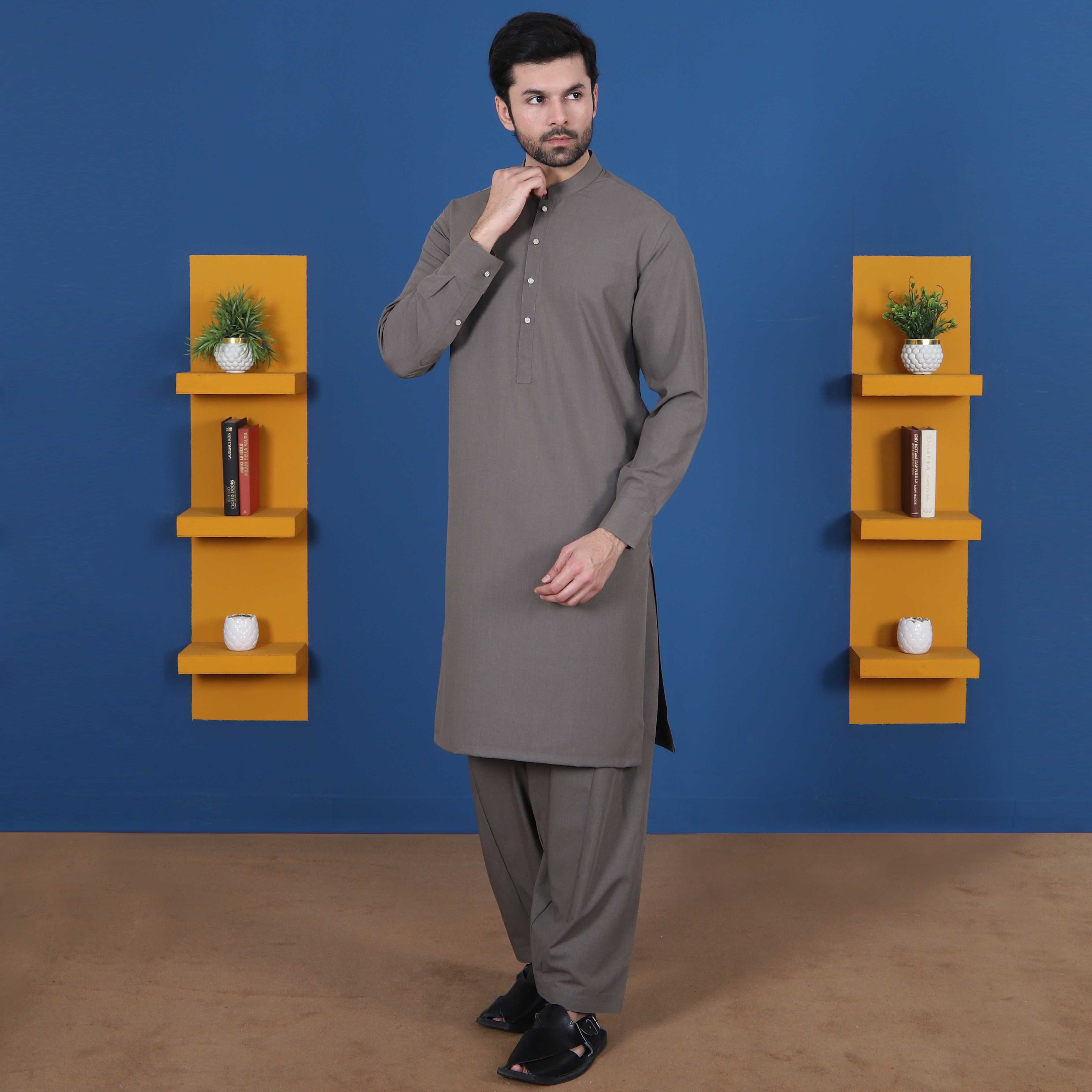 FOSIL GREY BLEND SHALWAR SUIT(ART104)