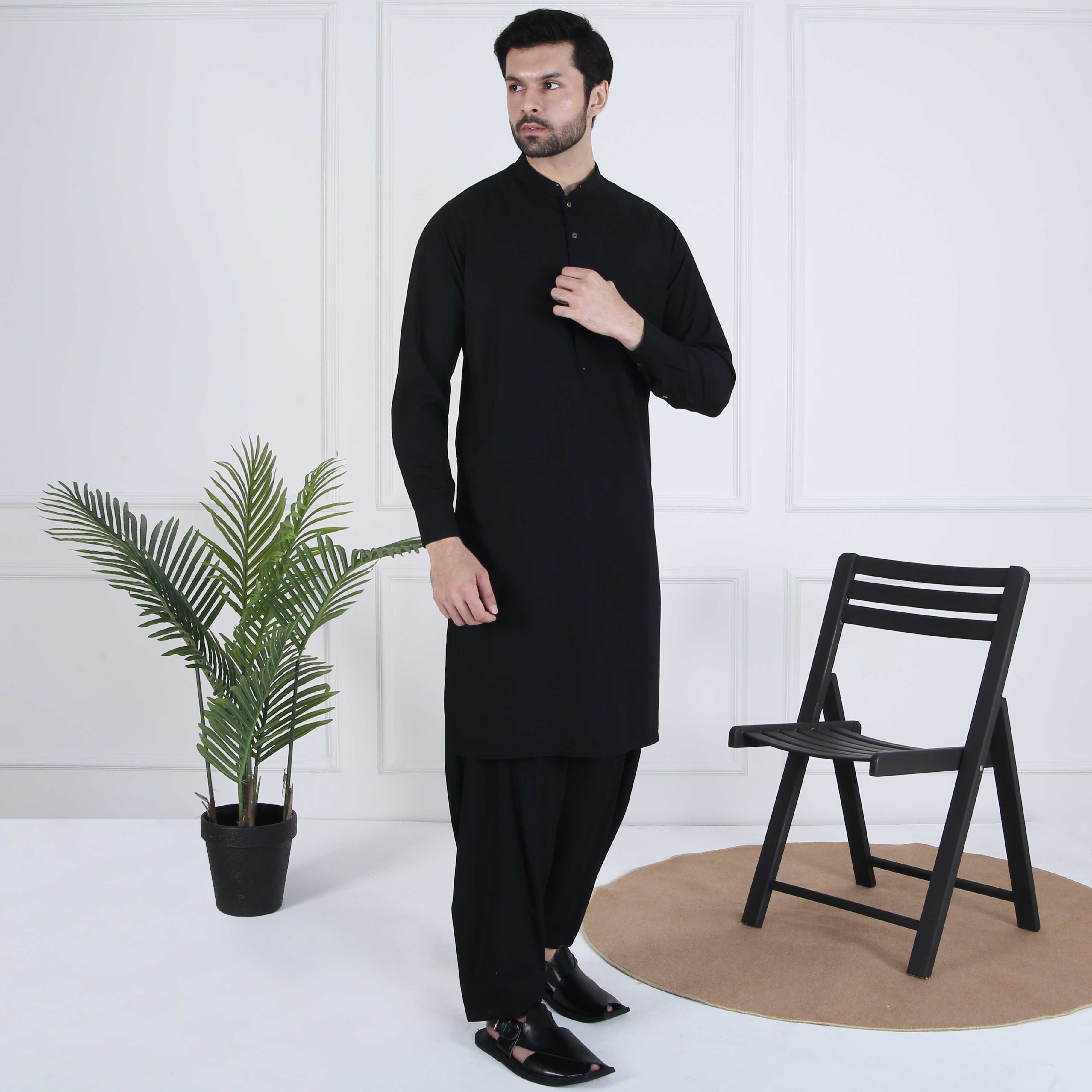 OIL BLACK SHALWAR QAMEEZ(ART213)