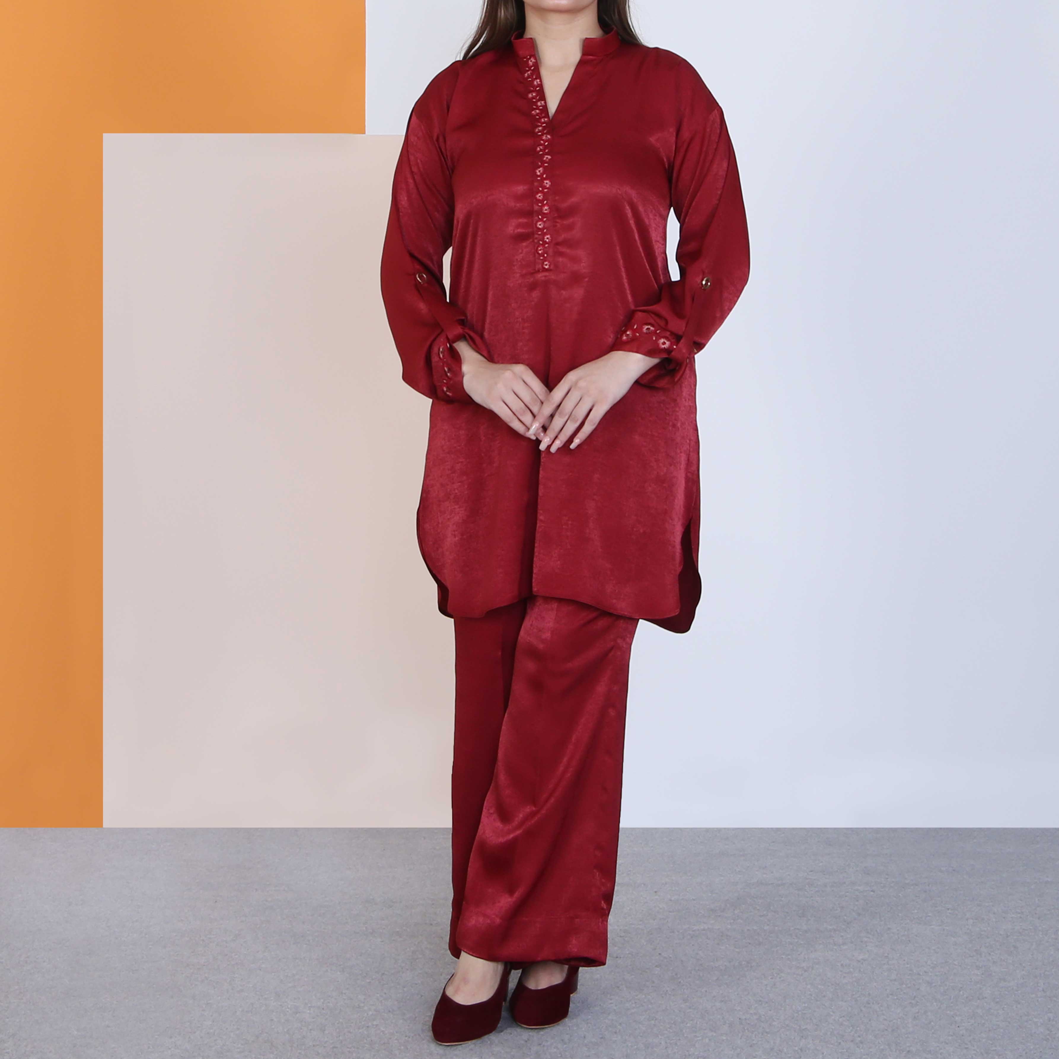 MERLOT RED 2PC SUIT(ST941)