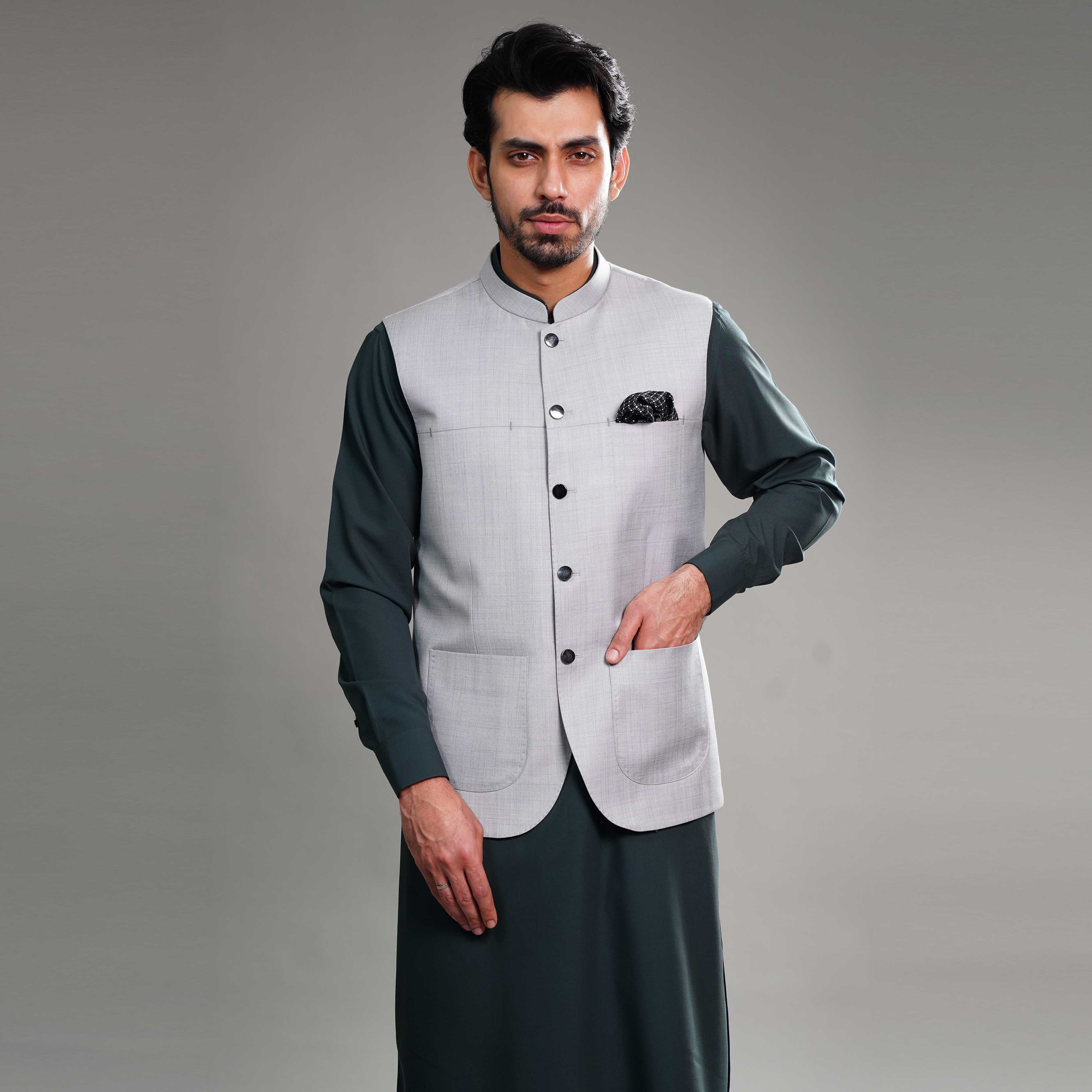 SLATE GREY WAISTCOAT(ART378)