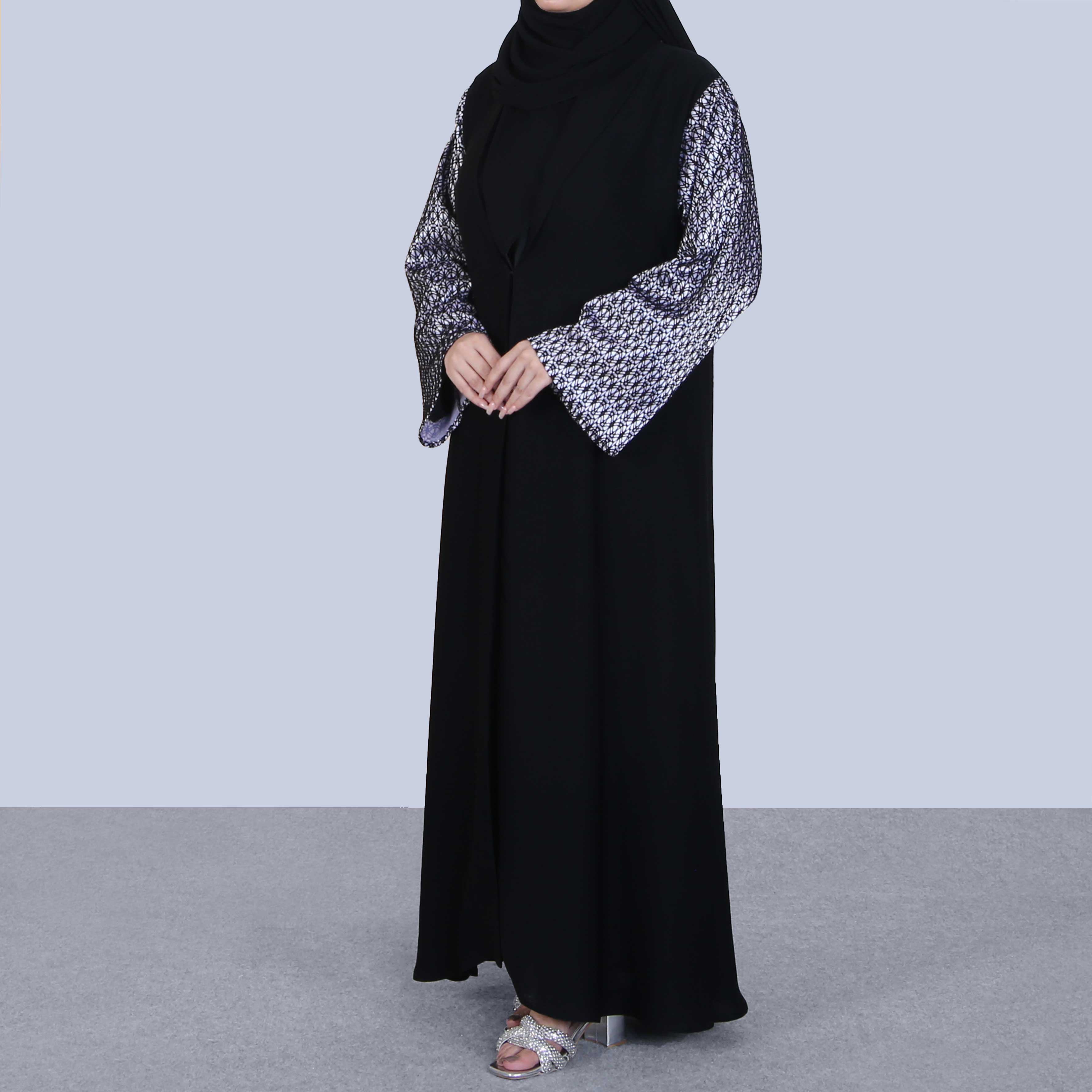 NET PRINT SLEEVE ABAYA