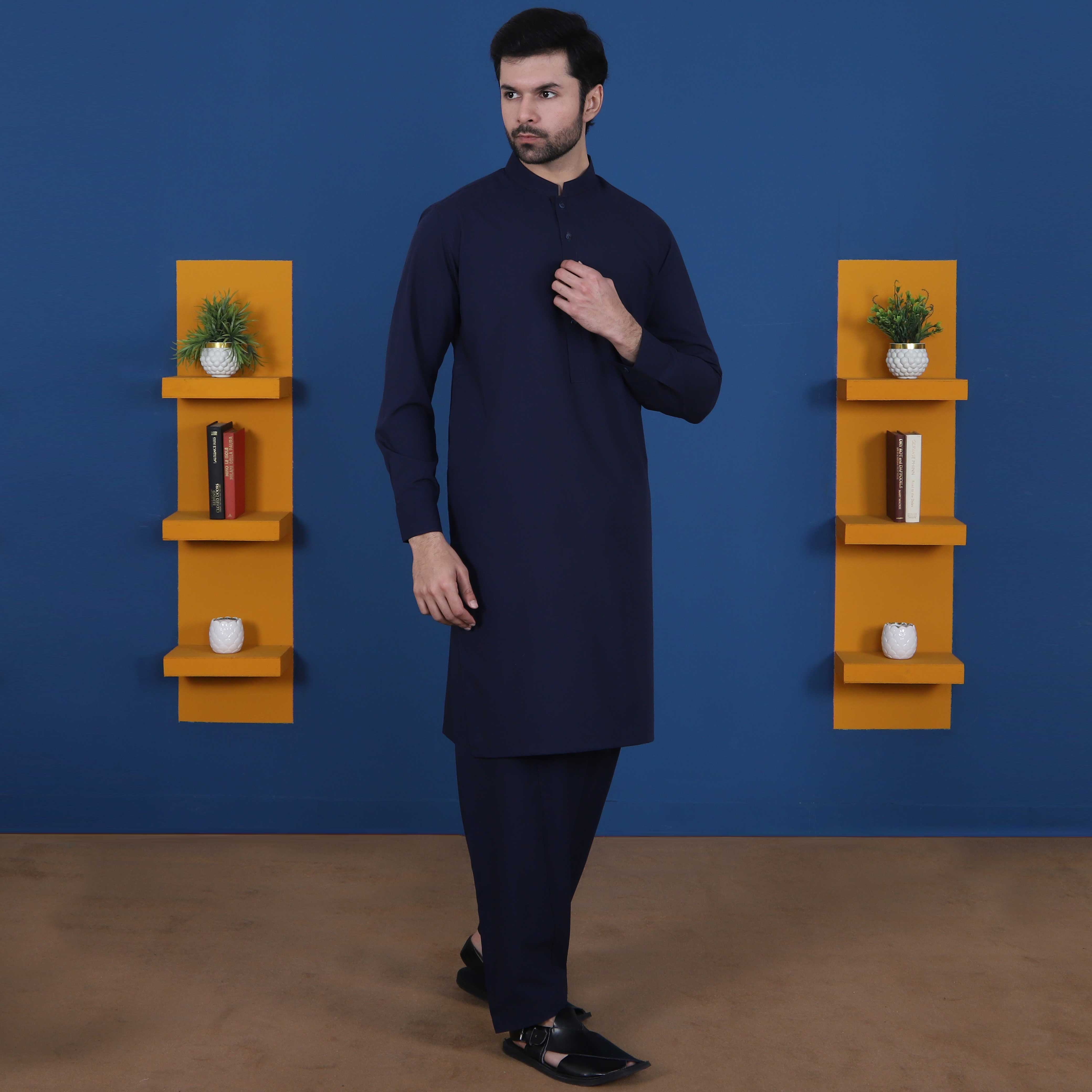 NAVY BLUE BLEND SHALWAR QAMEEZ(ART103)