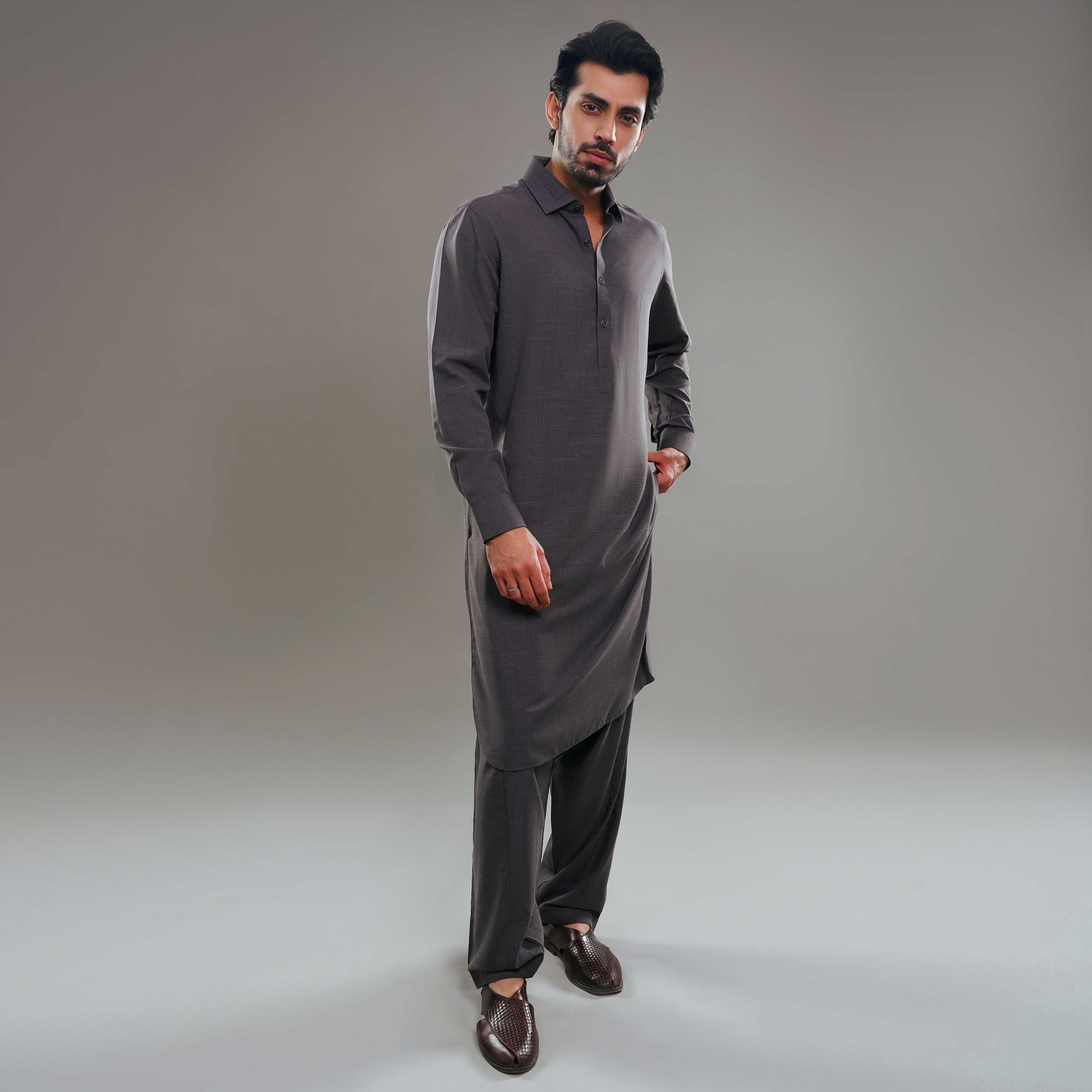 DEEP CHARCOAL SHALWAR QAMEEZ(ART244)