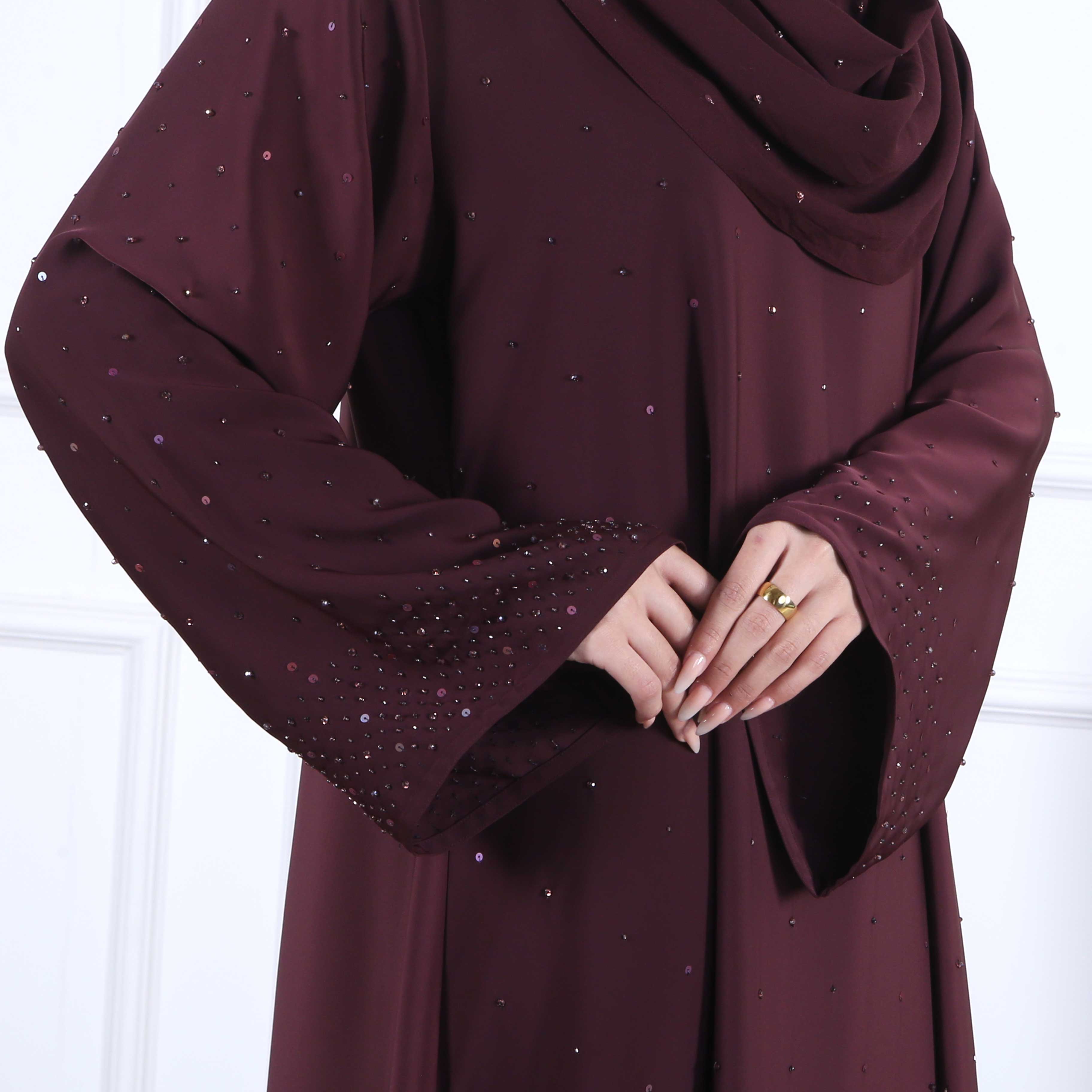 ROYAL MAROON ABAYA(RB867)