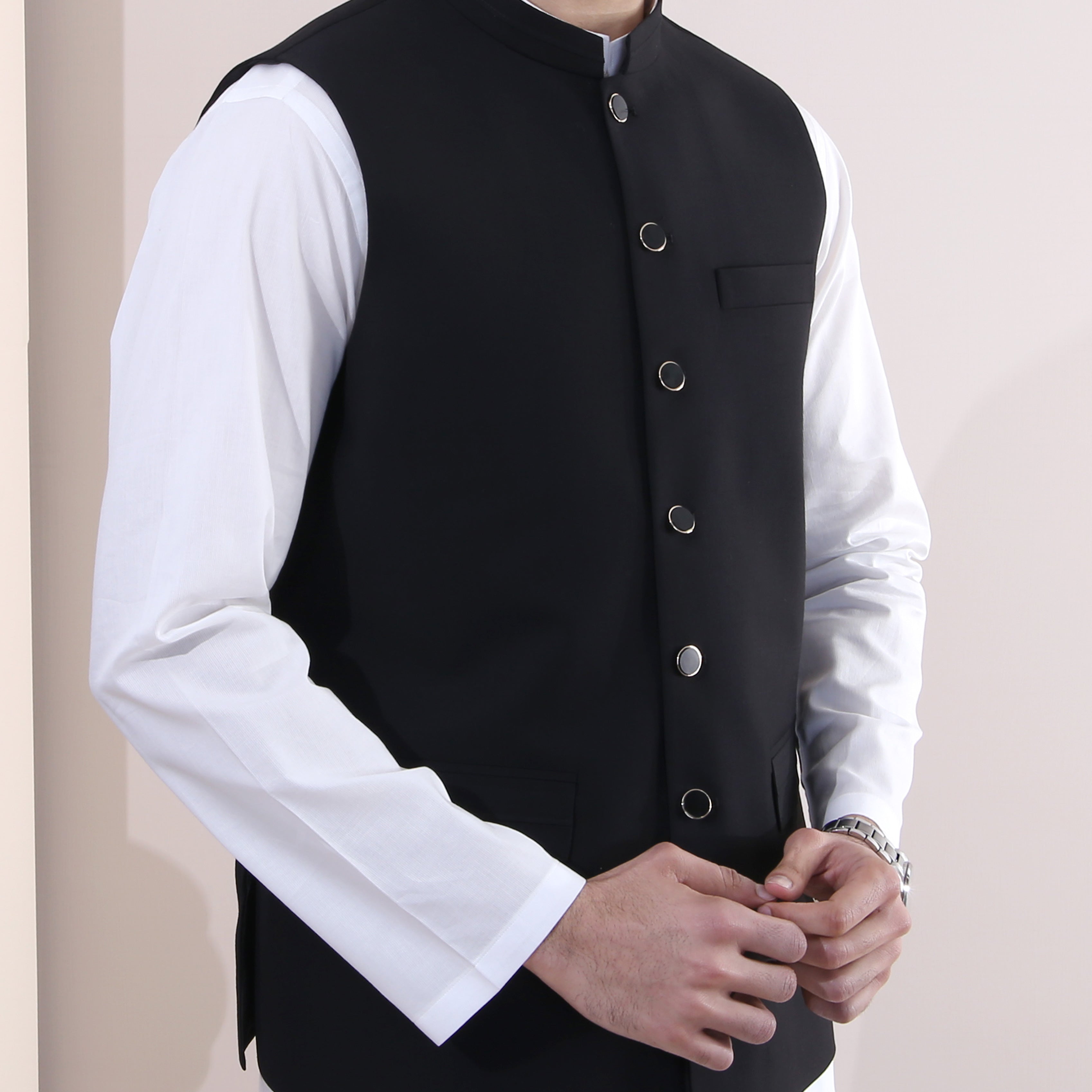 BLACK CLASSIC WAIST COAT