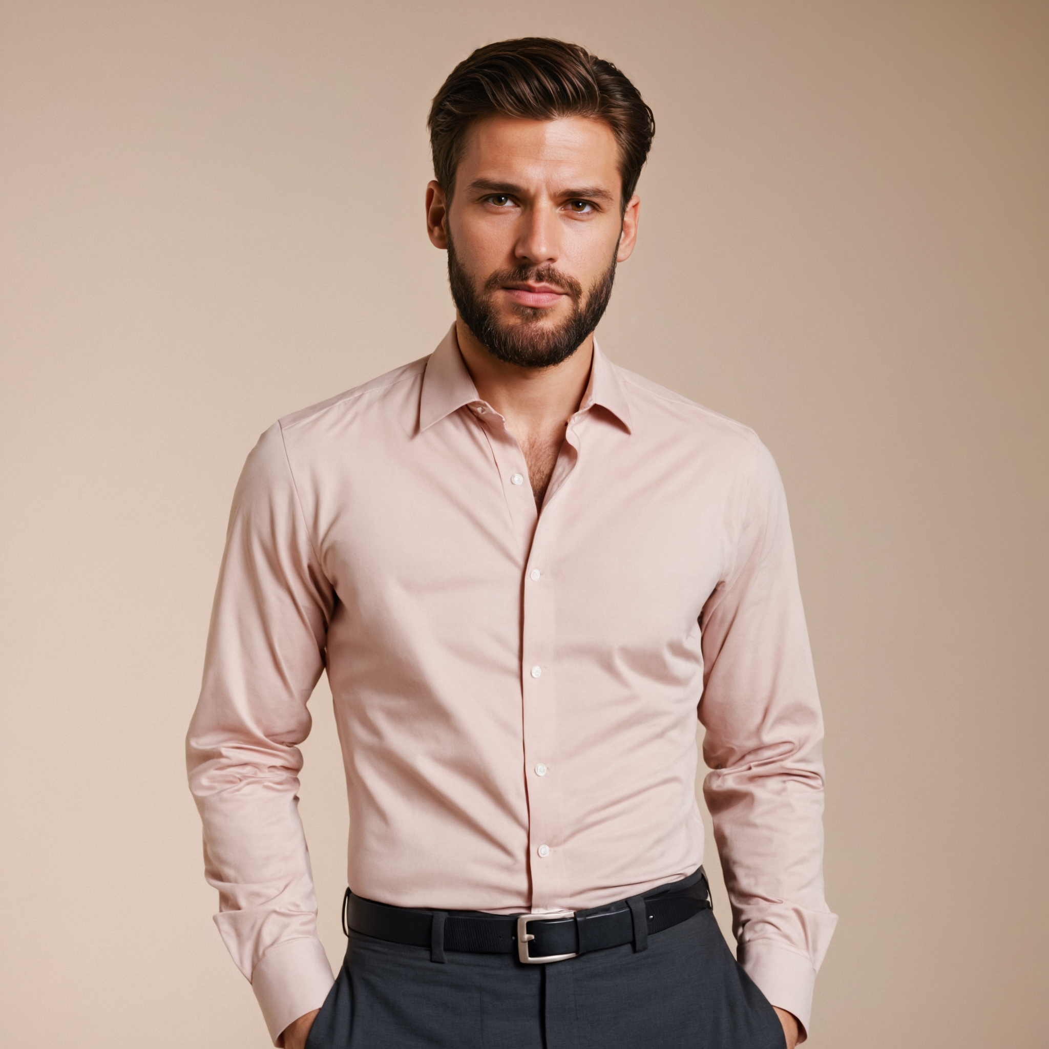 MUTED PEACH DRESS SHIRT