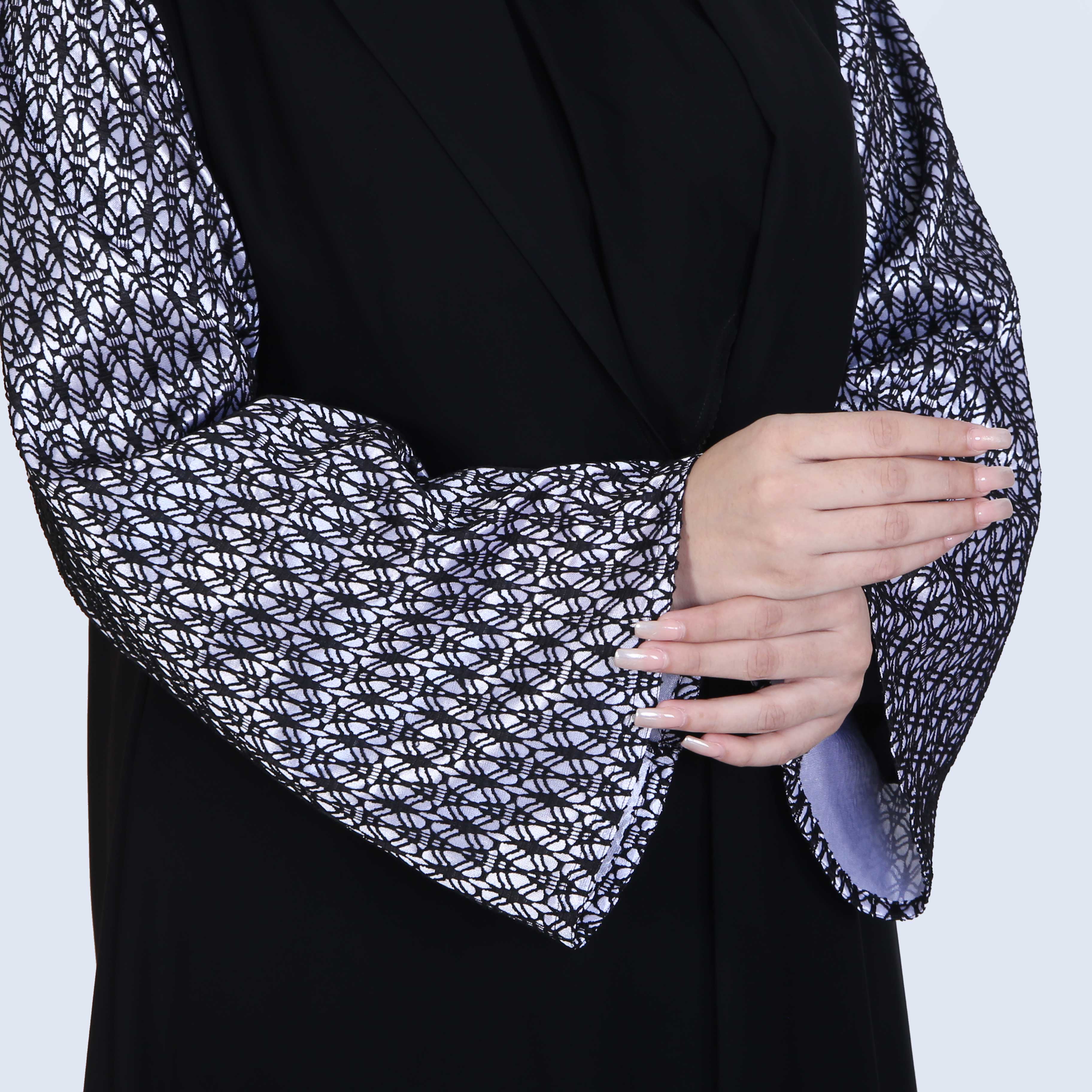 NET PRINT SLEEVE ABAYA